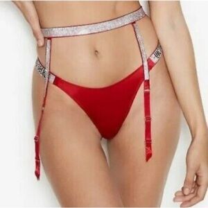 NEW Victorias’s Secret Very Sexy Red Bling Garter Belt